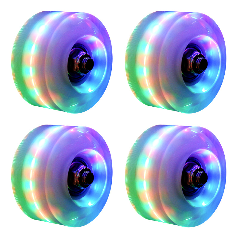 Factory spot double row skates luminous wheel four roller skates flash wheel skates wheel four a box