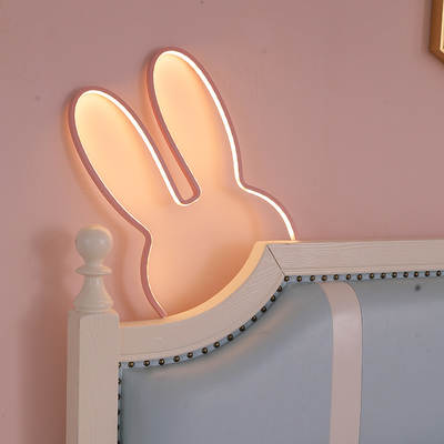 ins cross-border girl style Nordic children's room light creative LED rabbit light USB plug grid Red Wall bedside light