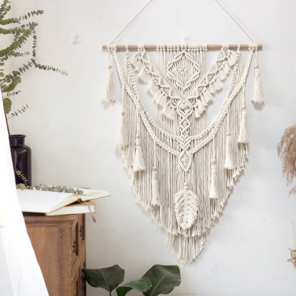 New Homestay Hotel Decorative Pendant Handmade Cotton Rope Woven Tapestry Simple Artistic Home Decorative Background Pendant