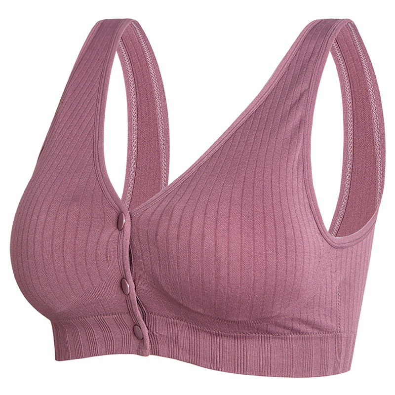 Pregnant Women's plus size Vest Breastfeeding Bra Front Opening Buckle Breastfeeding Clothes Large Cup Adjustable Gather Breastfeeding Bra Underwear