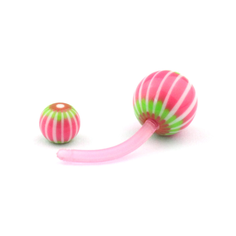 Cross-border Amazon wish acrylic belly button ring stainless steel soft Rod belly button nail Europe and the United States hot belly button