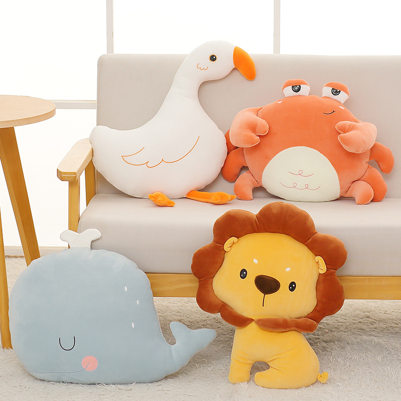 Little Red Book Crab Goose Lion Cartoon Pillow Doll Mollusk Cushion Sofa Nap Pillow Factory Direct Supply