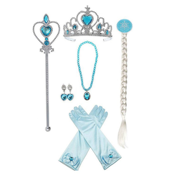 Ice and Snow II Children's Hair Accessories Girls' Wonder Princess Crown Aisha Anna Hair Band Headwear Magic Stick Walking Stick Sceptre