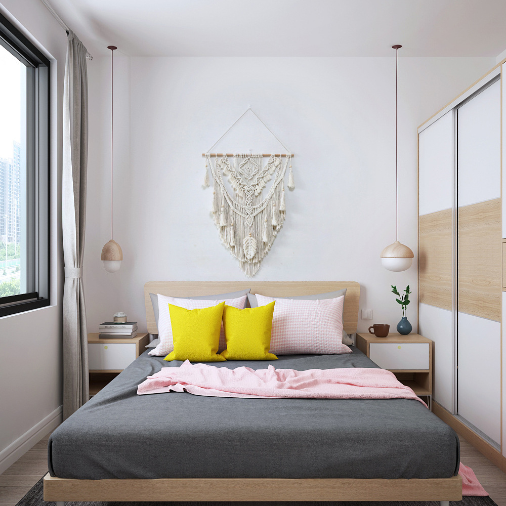 New Homestay Hotel Decorative Pendant Handmade Cotton Rope Woven Tapestry Simple Artistic Home Decorative Background Pendant