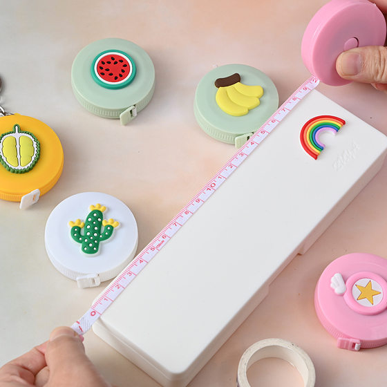 Cartoon Mini Small Tape Multi-function Round Portable Tape Measuring Three-circumference Bust Waist Soft Ruler Measuring Gown Ruler