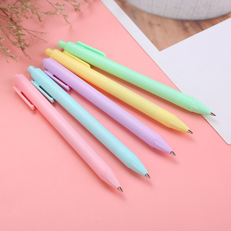 Macaron Spring-Loaded Neutral Pen Creative Study Stationery Office Bouncing Signature Pen Candy Color Squeeze Water Pen Wholesale