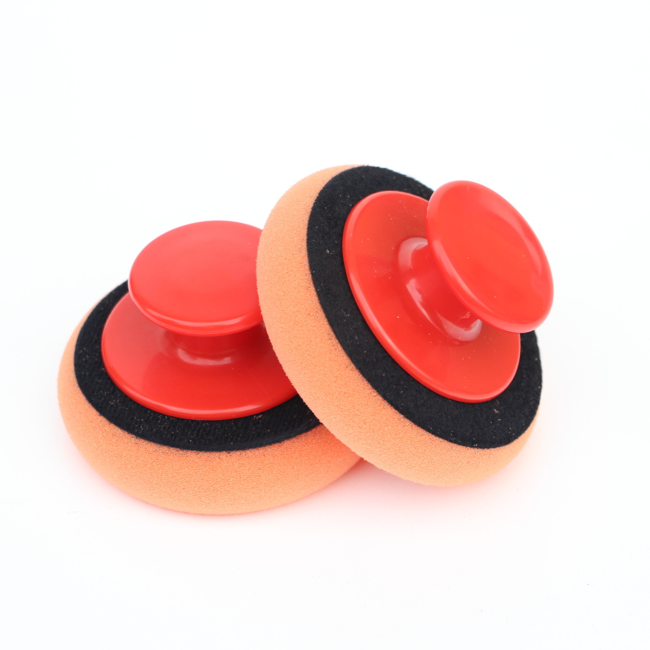 Foreign trade red handle waxing sponge set manual self-adhesive polishing brush car washing beauty cleaning and maintenance supplies