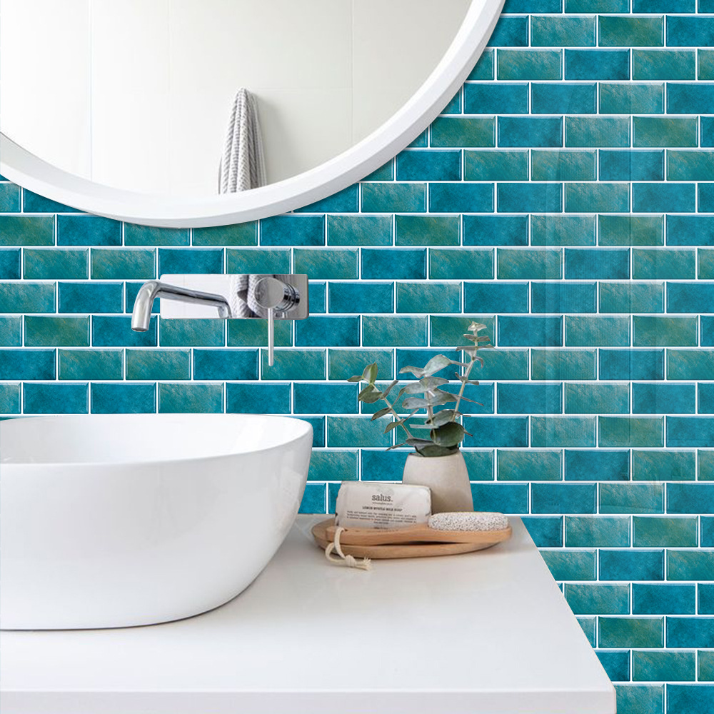 AMJ kitchen stickers waterproof and oil-proof high temperature resistant self-adhesive American style imitation tile wallpaper PVC sheet strip sticker