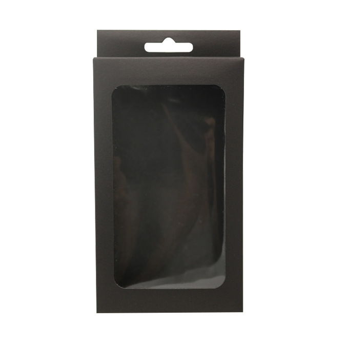 5.5 inch blank mobile phone case packaging box wholesale Kraft paper window carton packaging black card carton spot