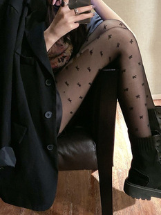 Spring and Autumn Wear Anti-snag Silk Japanese Lolita Silk Stockings Thin Black Bow Conjoined Base Socks for Women