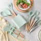 Cooking Non-Stick Wooden Handle Silicone Kitchenware 12 Piece Set Slipper Soup Spoon Slipper Kitchen Tools 11 Piece Set