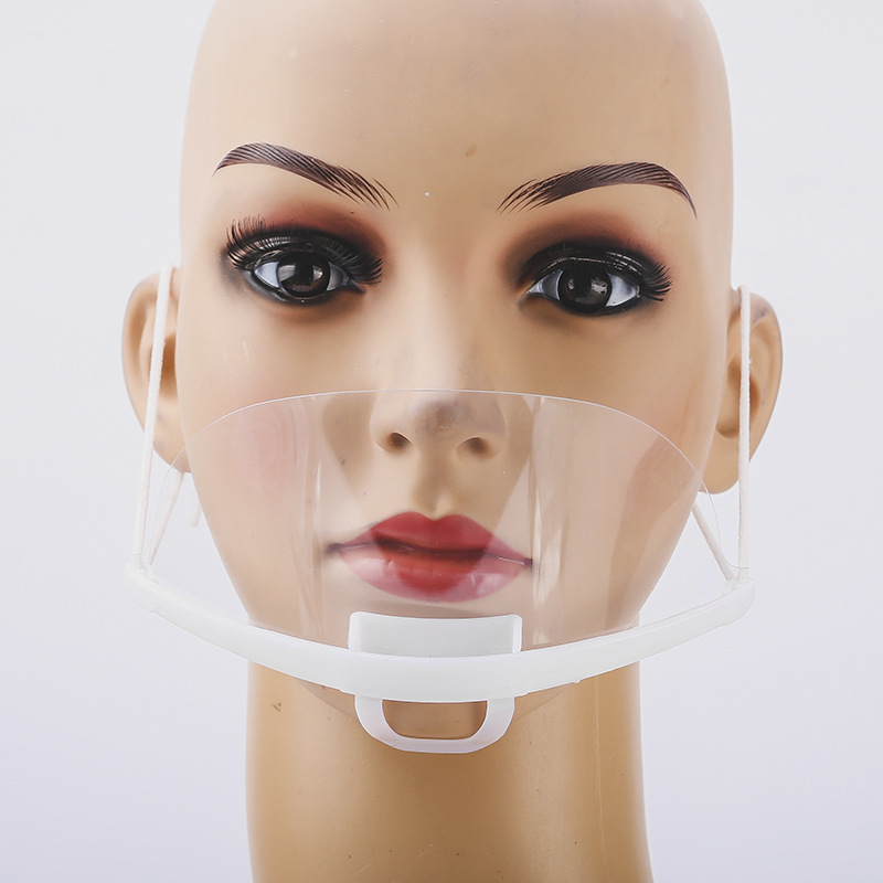 Transparent food hygiene plastic dining mask kitchen chef anti-saliva restaurant milk tea shop smile dining mask