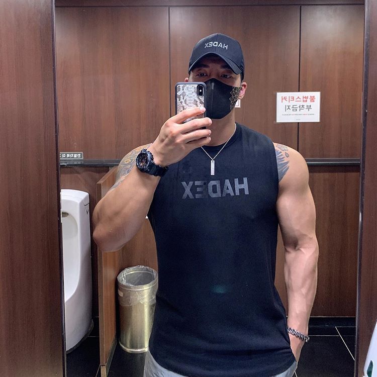 Han Feng Fitness Trendy Pure Cotton Waistcoat Sleeveless T-shirt Men's Muscle Men's Running Equipment Training Sports Clothes