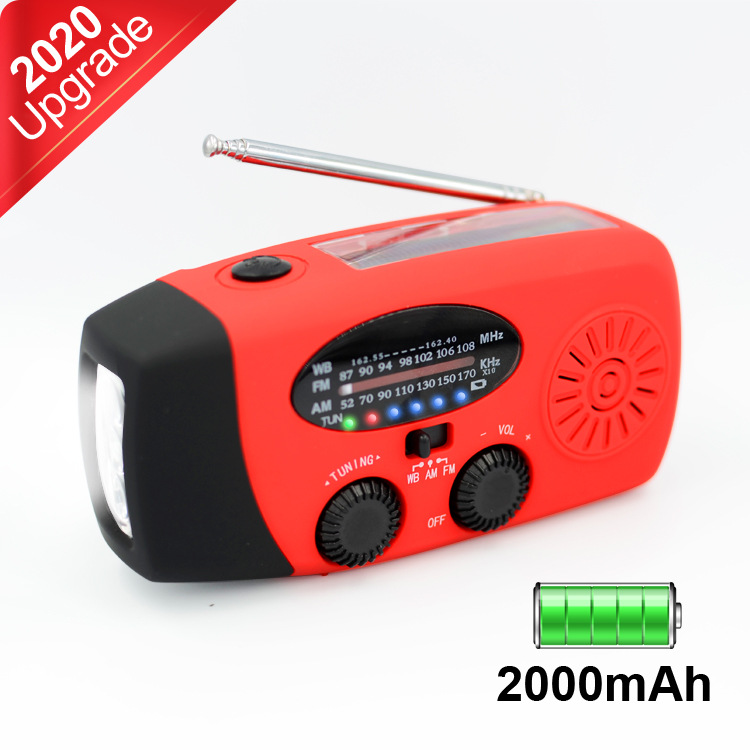 Factory direct wholesale disaster prevention solar hand-cranked emergency radio flashlight mobile phone rechargeable cross-border hot sale