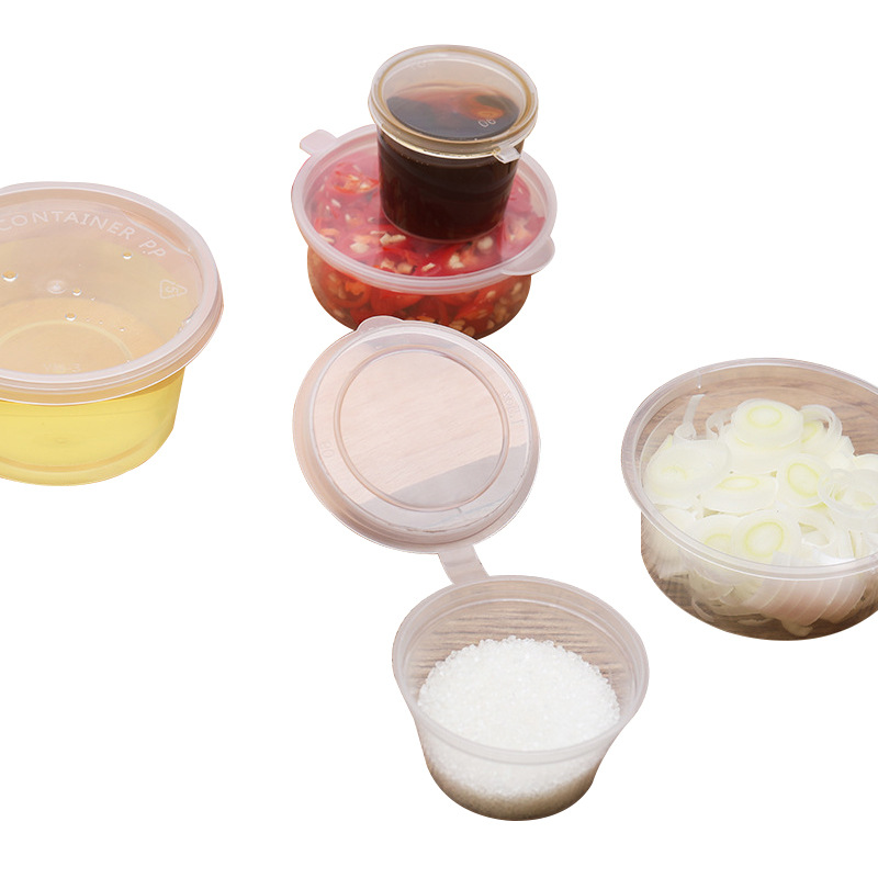 Disposable packing box sauce box conjoined transparent take-out seasoning box with lid chili oil dip thickened sauce cup