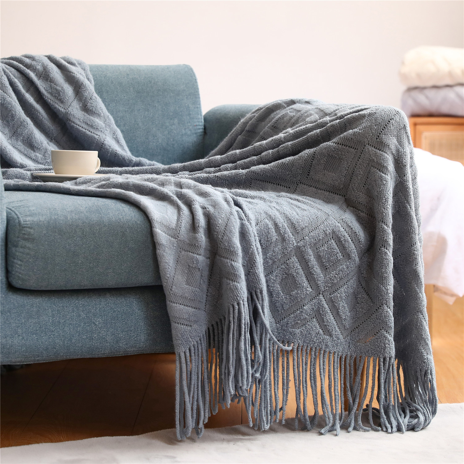 Sofa Blanket Blanket Blanket Knitted Blanket Office Nap Blanket Jacquard Blanket American Style Blanket Thread Blanket