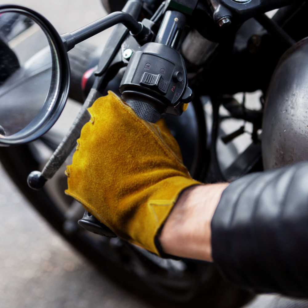 Sietu leather retro motorcycle gloves waterproof wear-resistant outdoor sports factory direct windproof riding gloves