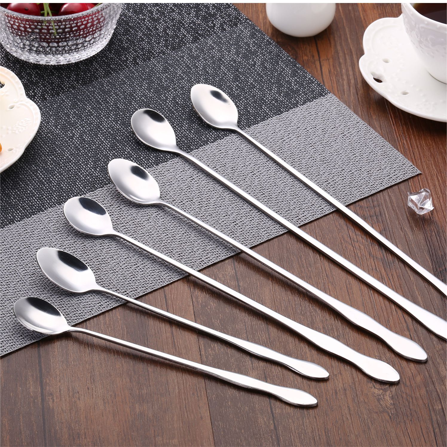 Gourd handle long ice spoon lengthened stainless steel tableware mixing spoon coffee spoon creative long handle ice cream honey spoon