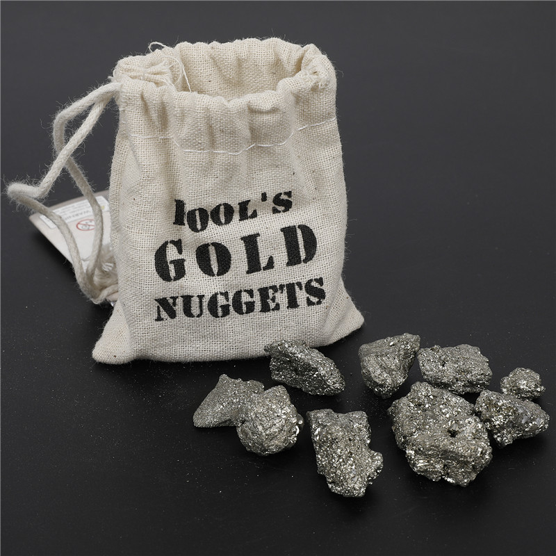 Foreign trade hot natural pyrite small pieces of crushed stone iron ore specimens can be packed wishing bottle Poly wealth feng shui original stone