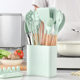 Cooking Non-Stick Wooden Handle Silicone Kitchenware 12 Piece Set Slipper Soup Spoon Slipper Kitchen Tools 11 Piece Set