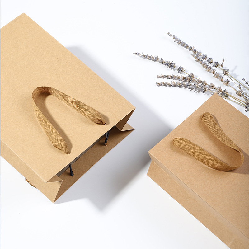 Vertical Large Kraft Paper Bag Handbag Advertising Takeaway Packing Gift Clothing Store Milk Tea Shop