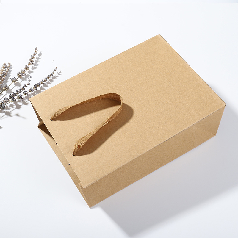 Vertical Large Kraft Paper Bag Handbag Advertising Takeaway Packing Gift Clothing Store Milk Tea Shop