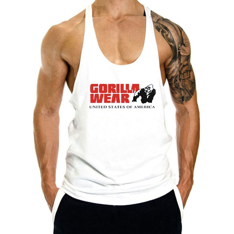 Muscle Fitness Sports Vest European and American Steel Iron Hurdle Trendy Men's Sleeveless Training Loose Breathable Sleeveless T-shirt Clothes