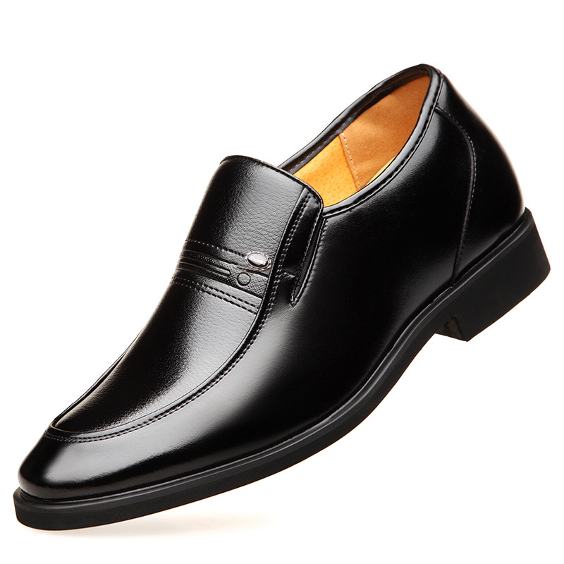 Spring and Summer Men's Leather Shoes Men's Inner Height Increasing Business Dress Casual Youth Height Increasing Shoes for Middle-aged and Elderly Dad Shoes