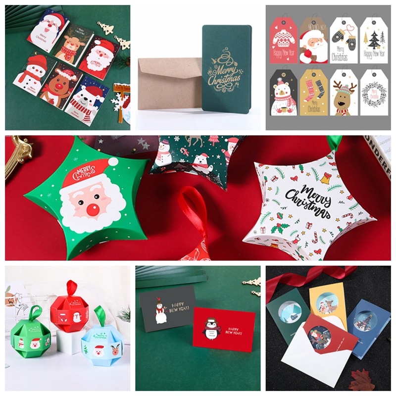 24PCS cross-border Christmas greeting card decorations small greeting card gift card Thanksgiving blessing foreign trade card