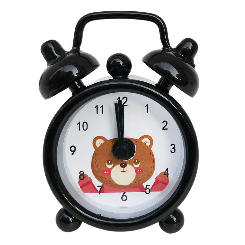 Wholesale Christmas Gift Cartoon Metal Mini Alarm Clock for Children and Students Cute Small Alarm Clock with Logo