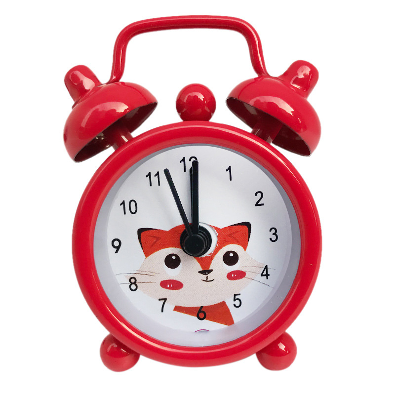 Wholesale Christmas Gift Cartoon Metal Mini Alarm Clock for Children and Students Cute Small Alarm Clock with Logo