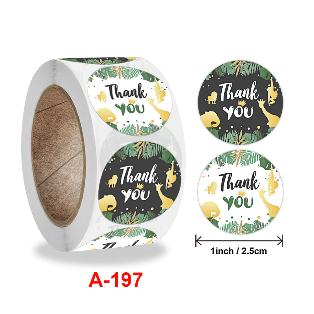 Wholesale roll-shaped thank you seal sticker thank you sticker envelope decoration self-adhesive sticker label