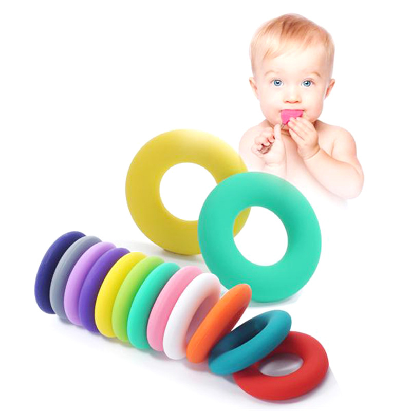 Silicone Donut in stock Supply DIY Circle Combination Bracelet Pendant Baby Chewable Molar Bracelet Gel