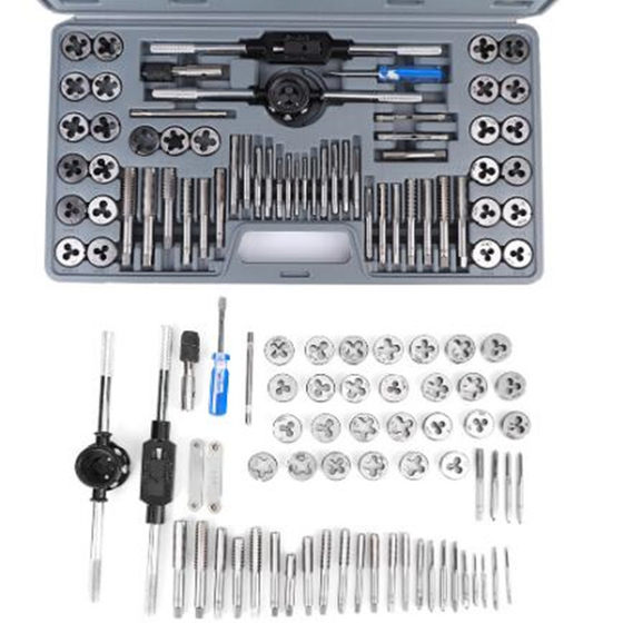 Complete set of tap die 60pc tap die set hand wrench die twist 60 piece set metric inch set