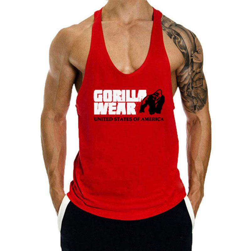 Muscle Fitness Sports Vest European and American Steel Iron Hurdle Trendy Men's Sleeveless Training Loose Breathable Sleeveless T-shirt Clothes