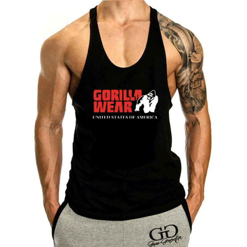 Muscle Fitness Sports Vest European and American Steel Iron Hurdle Trendy Men's Sleeveless Training Loose Breathable Sleeveless T-shirt Clothes