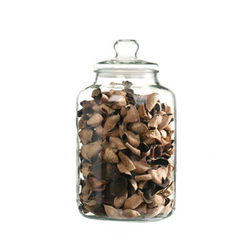 Glass sealed jar household transparent moisture-proof insect-proof tea grains storage jar thickened tangerine peel jar