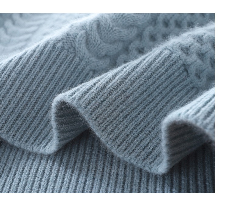 Factory Outlet High Neck Wool Knitted Sweater Women's Thickened Loose Pullover Twist Sweater Lazy Knitted Base Shirt