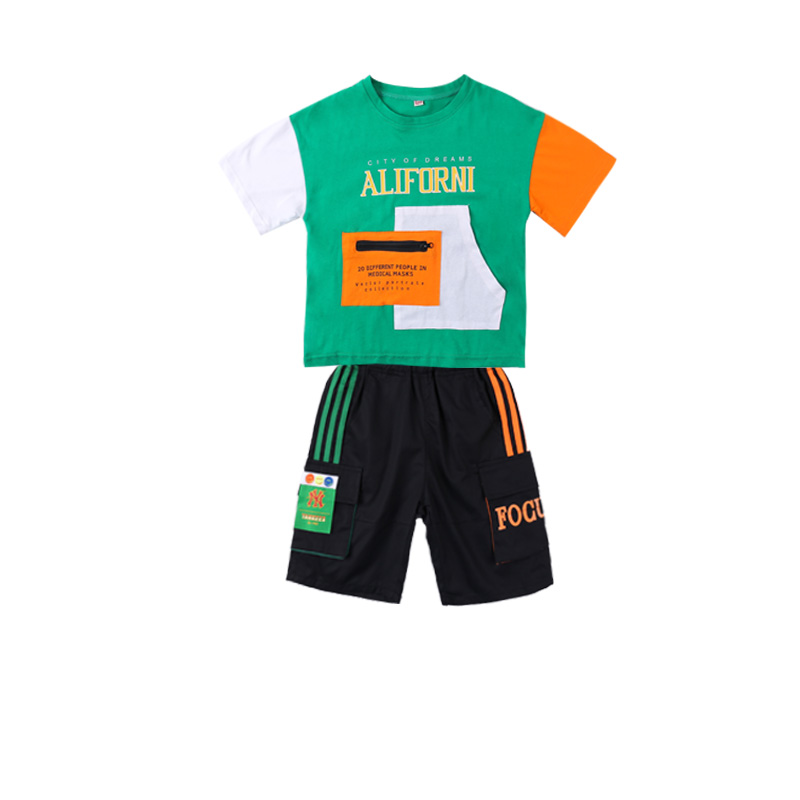Children's Wear Boys' Summer Suit 2024 New Style Western Style Big Boy's Fried Street Summer Short-sleeved Handsome Fashionable
