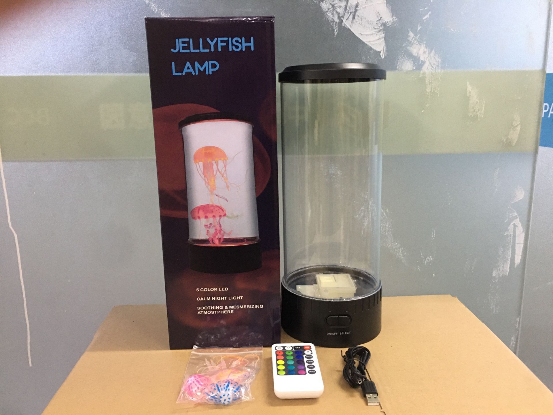 Amazon colorful LED large jellyfish water lamp aquarium simulation home decoration table lamp atmosphere night light