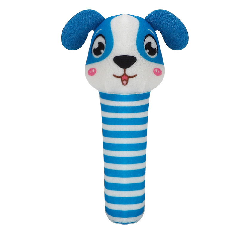 Foreign trade bb stick baby toy plush bed bell hand rattle cartoon animal baby soothing stick hand grip stick