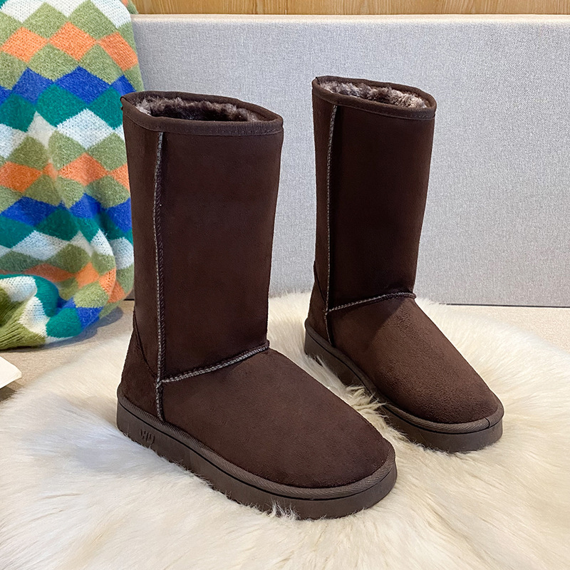 2024 basic snow boots Women's 28cm high winter mid-high warm thickened bottom fleece-lined cotton boots manufacturer
