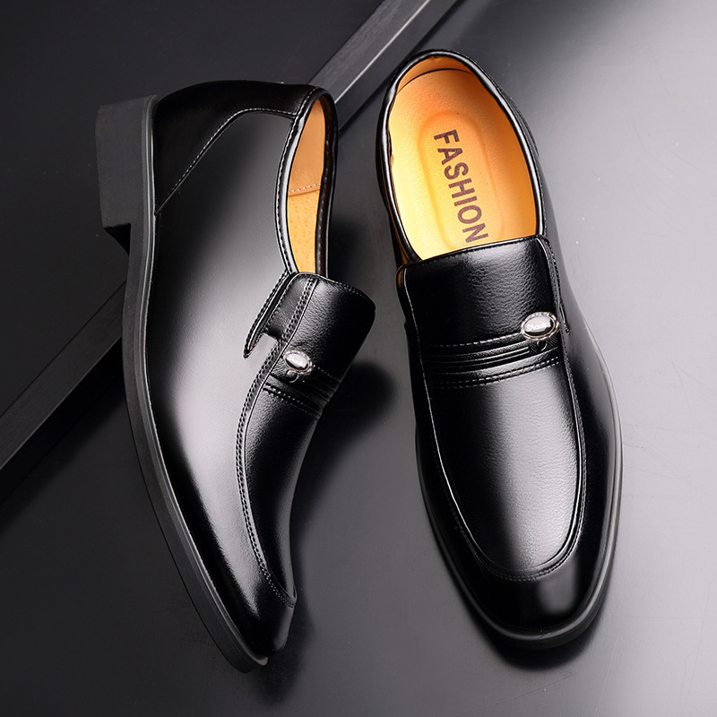 Spring and Summer Men's Leather Shoes Men's Inner Height Increasing Business Dress Casual Youth Height Increasing Shoes for Middle-aged and Elderly Dad Shoes