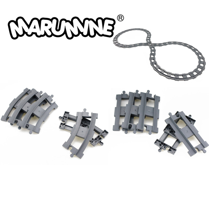 Train track bulk accessories compatible with large particle straight rail curved rail building blocks puzzle assembly toy loose parts 1 piece