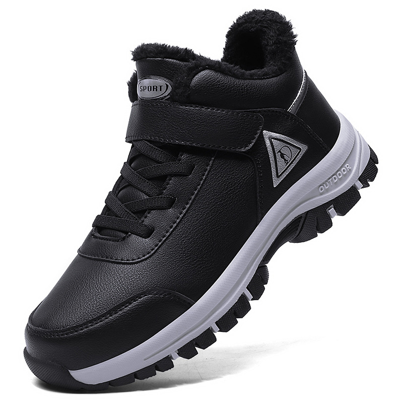 Winter cotton shoes men and women warm dad walking shoes high top velvet outdoor snow boots middle-aged shoes MX20501
