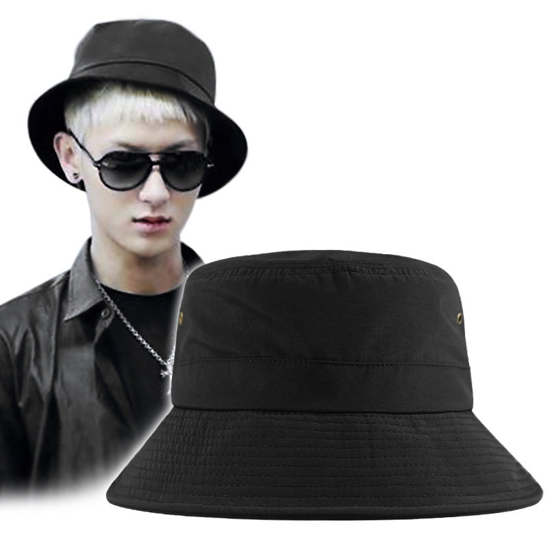 Wholesale large quick-drying fisherman hat men's large head circumference Large size hat men's large brim windproof rope bare sun hat