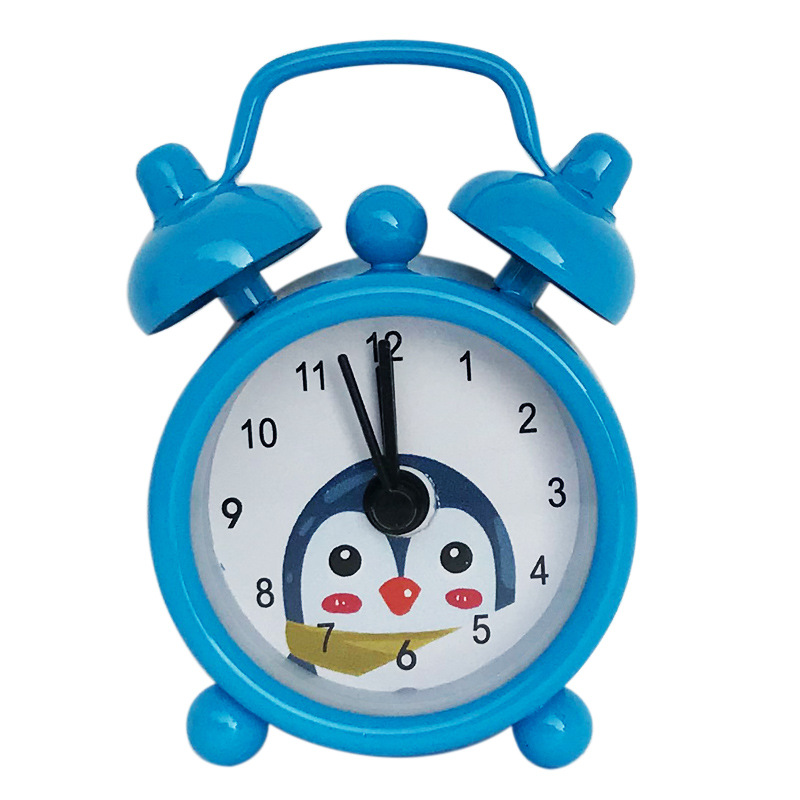 Wholesale Christmas Gift Cartoon Metal Mini Alarm Clock for Children and Students Cute Small Alarm Clock with Logo