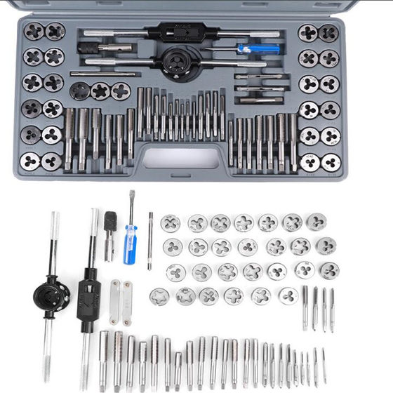 Complete set of tap die 60pc tap die set hand wrench die twist 60 piece set metric inch set
