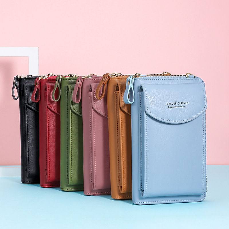 2022 New Ladies Mobile Phone Bag Korean Style Fashionable Large Capacity Double Layer Wallet Function Women Shoulder Crossbody Bag