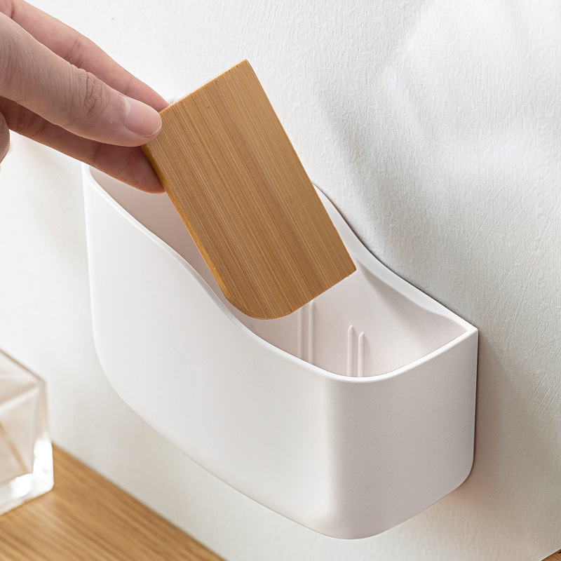Nachuan wall-mounted TV mobile phone remote control storage box upgraded version with partition compartment wall storage box